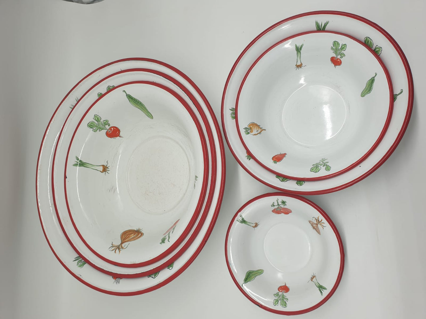 Antike / - Vintage Emaille Schüssel- Set