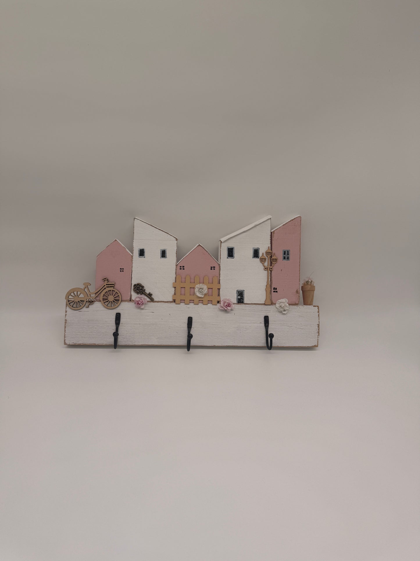 Shabby Chic - Häuser-Haken Leiste