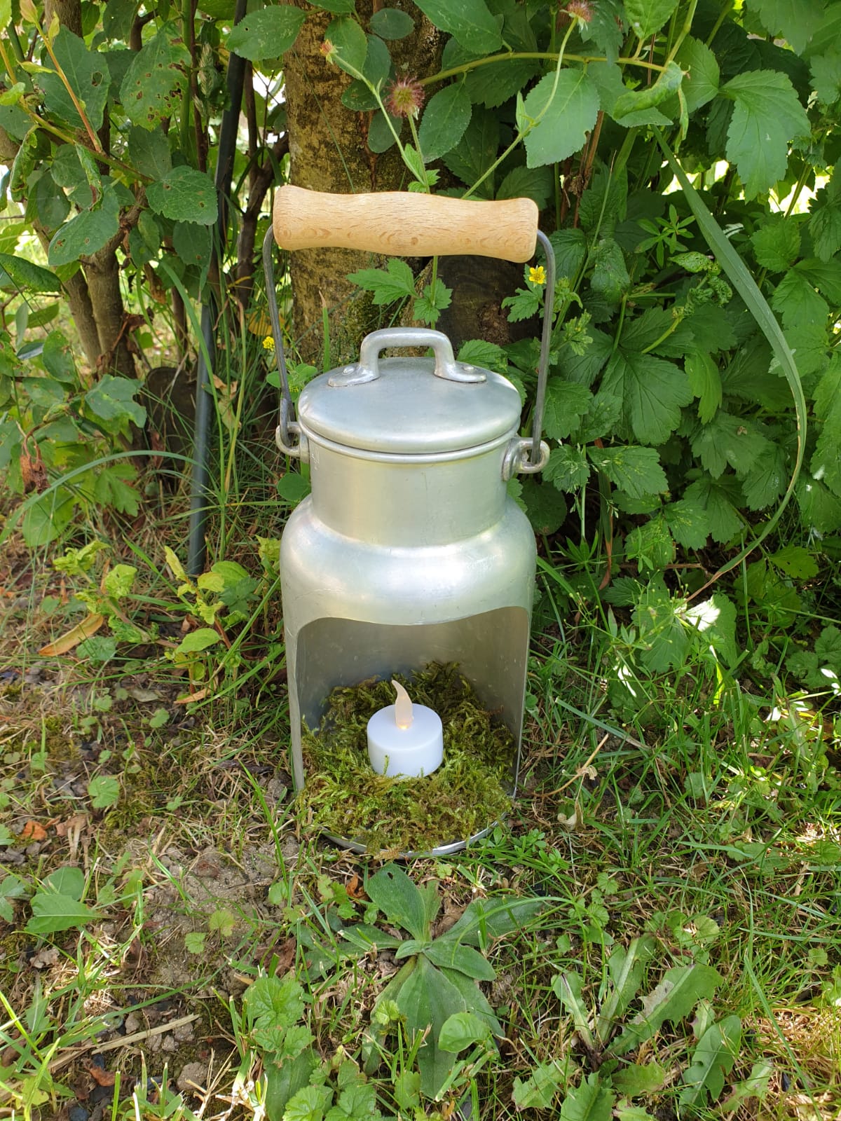 Vintage Milchkanne Deko Offen Klein – Nostalgische Aluminium Milchkanne im Landhausstil 22 cm