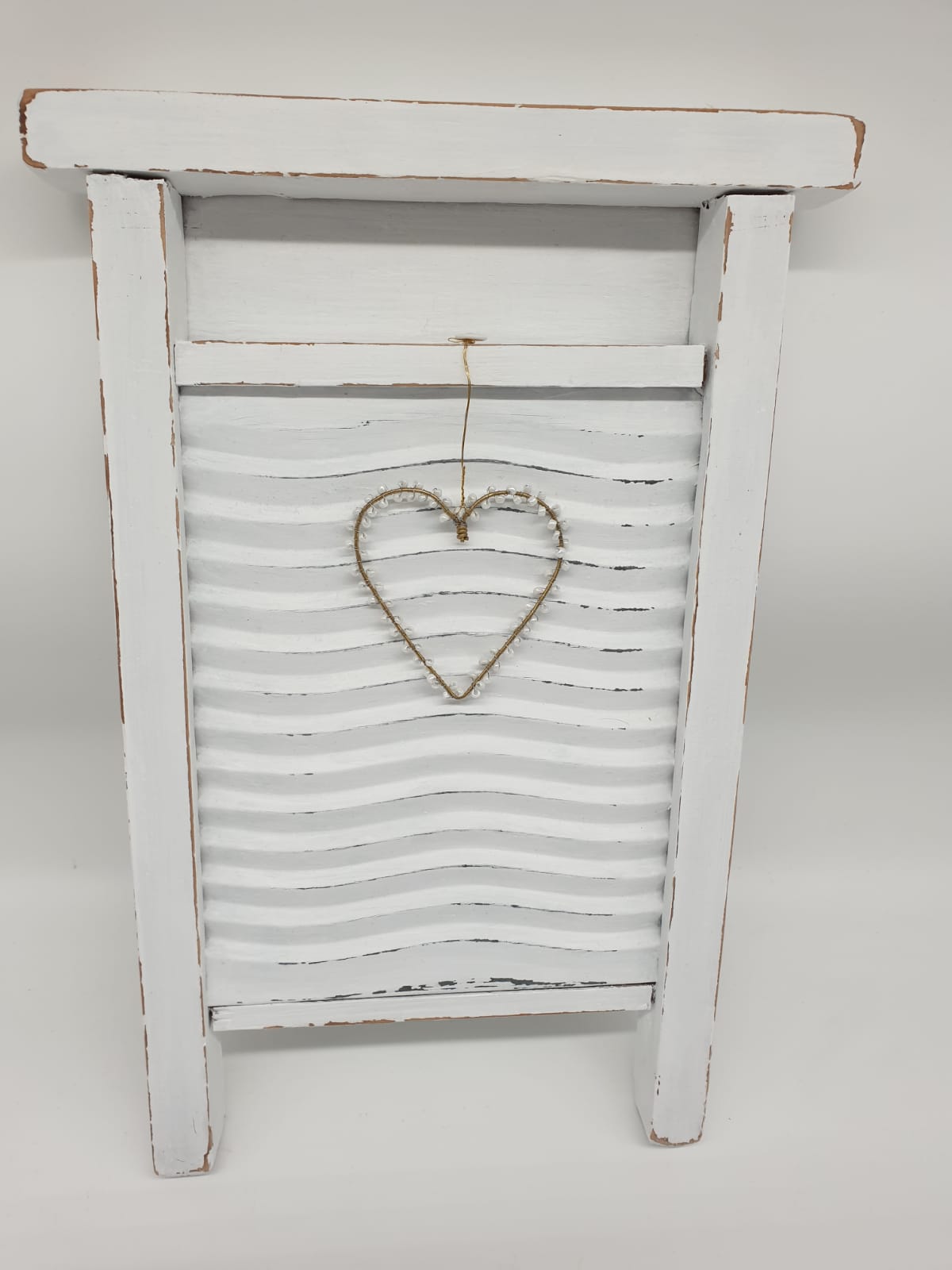 Shabby Chic Waschbrett Weiß – Vintage Wanddeko im Landhausstil | Nostalgische Küchen- & Wohndekoration