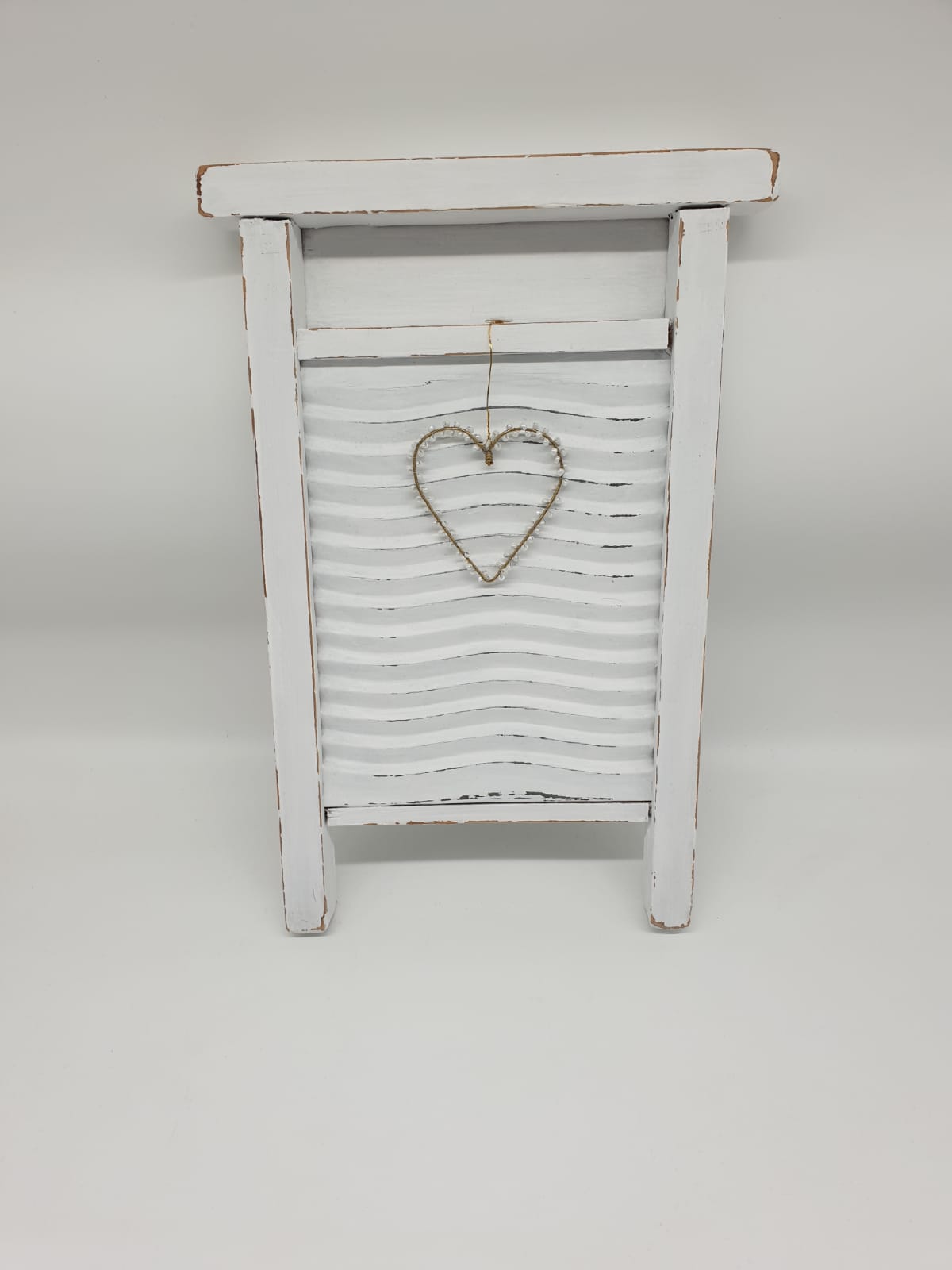 Shabby Chic Waschbrett Weiß – Vintage Wanddeko im Landhausstil | Nostalgische Küchen- & Wohndekoration