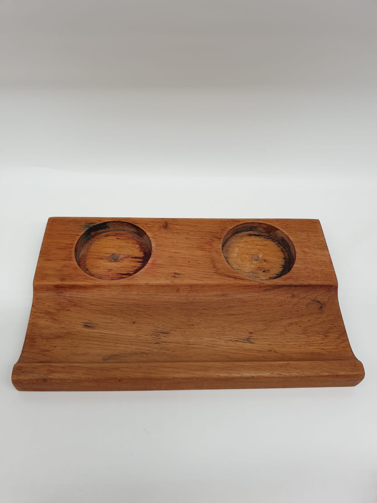 Antikes Vintage Schreibset mit Tintenfässern & Federhalter aus Holz – Schreibtisch Deko im Landhausstil