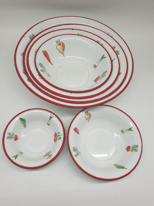 Antike / - Vintage Emaille Schüssel- Set